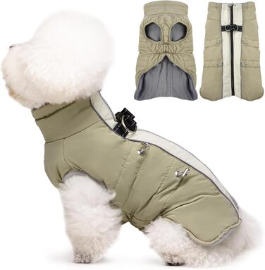 Теплий зимовий халат для собак, без рукавів, з кільцем D, для дрібних порід, кольору абрикос, розмір S
