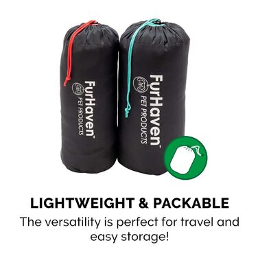 Кішечка Furhaven Trail Pup: подорожуюча лежанка для собак маленьких порід, з сумкою, блакитно-сіра, S (81x66x5 см)