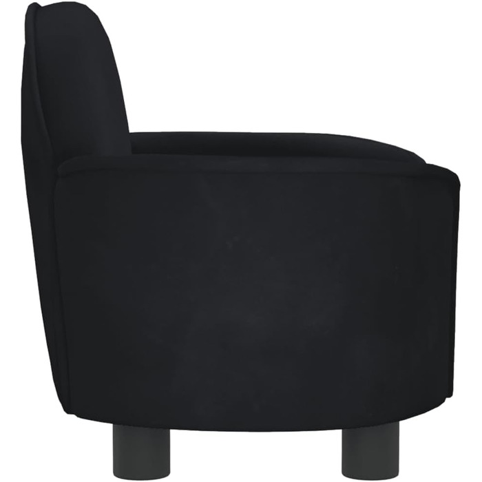 Крісло-ліжко для собак та котів, чорне, 66x40x45 см, м'яке, з велюру для дому