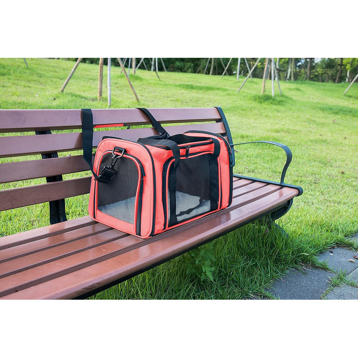 Транспортна переноска для котів та собак, складна, розмір M, Magenta