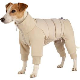 Зимовий теплий куртка для собак з отвором для повідка. Вітростійкий зимовий одяг для маленьких, середніх та великих собак (25N016 Білий, XL)