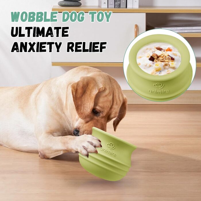 Іграшка-дозатор для собак Eckeri, інтерактивна головоломка для собак, збагачення для собак, іграшка-дозатор з кубиками для собак, безпечний силікон (L, зелений)