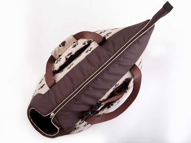 Сумка-переноска для собак та котів, розмір S/L, бежева з лапами