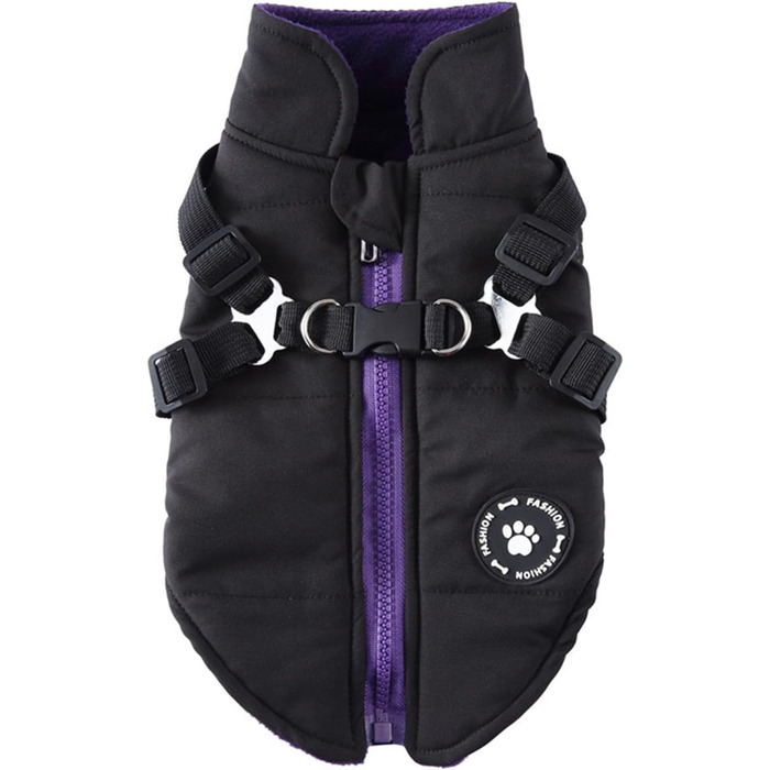 Зимова куртка для маленьких собак: тепла, вітро- та водовідштовхуюча куртка для собак (Чорний, M)