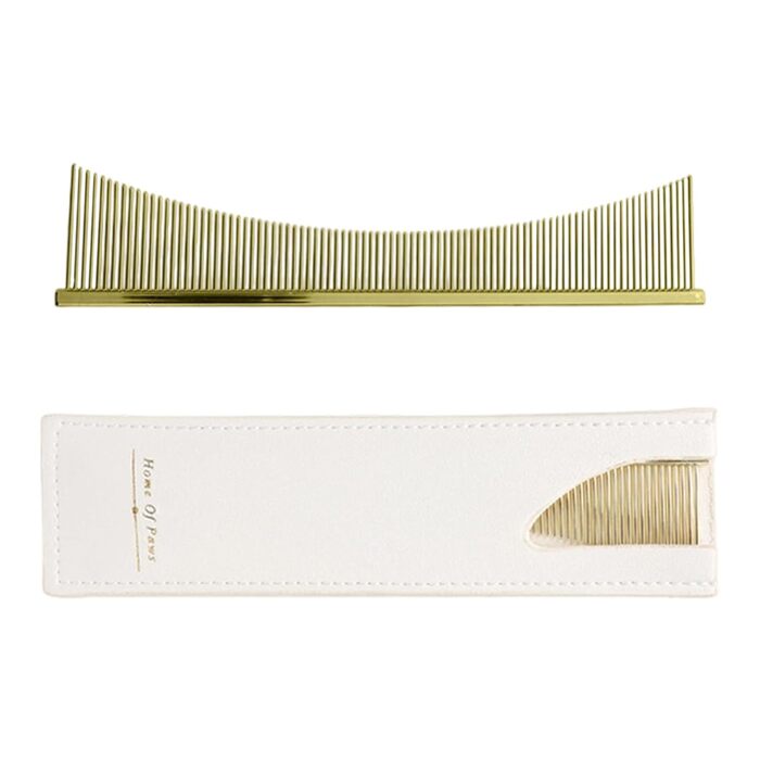 Щітка для котів Flohkamm для догляду за шерстю, для довгошерстих порід, щоденний догляд, після купання, для літніх котів та кошенят (Золота)