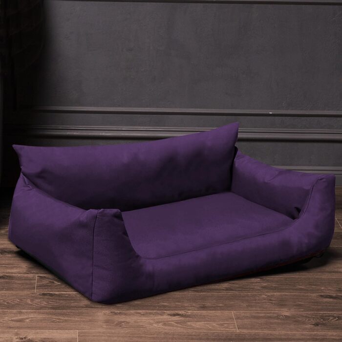 Tierlando® NEMO - лежанка для собак з оксфорду 600D, з м'якою знімною матрацом та пральним чохлом, для собак середніх та маленьких порід, 65x50 см, фіолетовий колір