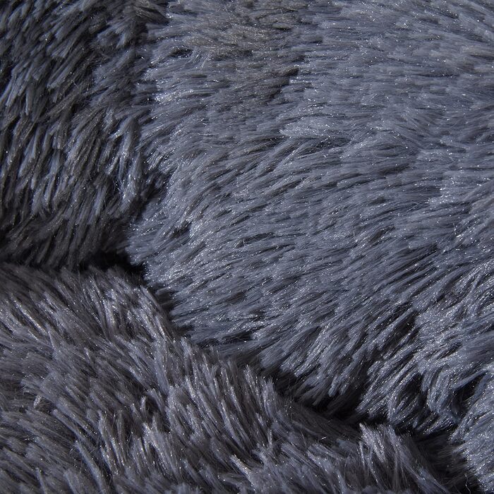 Кругле плюшеве ліжко Sleepdown для собак та котів, заспокійливе, суперм'яке, Donut-ліжко, антиковзаюча підставка, можна прати в машині, розмір M, 60 x 60 x 20 см, антрацит