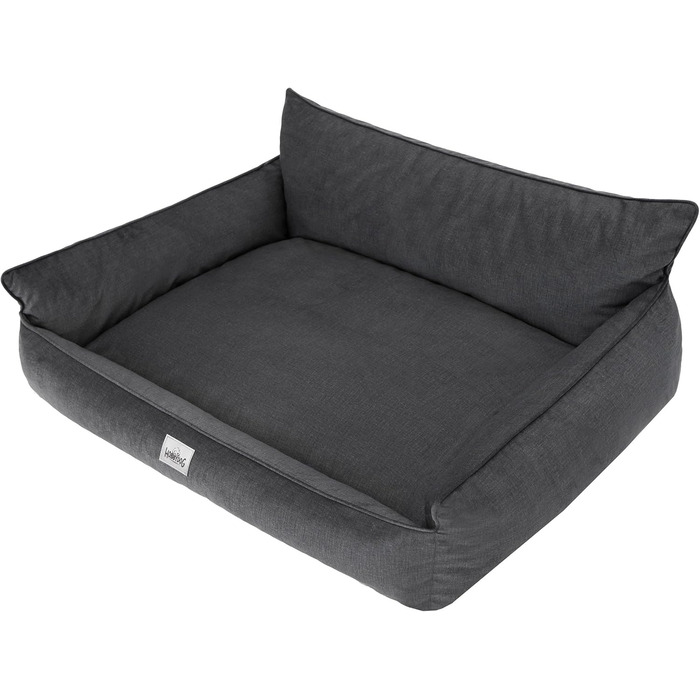 Ліжко для собак Joker - ліжко-кошик для собак маленьких, середніх та великих порід - м'яке ліжко для собак, диван для собак, знімний та пральний чохол, розмір L: 106 x 80 см (S - 64 x 49 см, Графіт Fancy)