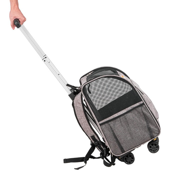 Тролей для собак VEVOR, складний, до 8,1 кг, сірий. Зручний рюкзак-переноска для тварин з 5 кишенями. Ідеально для подорожей та прогулянок