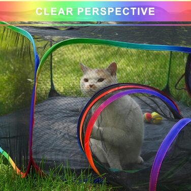 Клітка-тунель для котів DiDiBirDi 2 в 1 на вулицю: тунель та вольєр, портативна клітка для котів, дрібних собак та кроликів