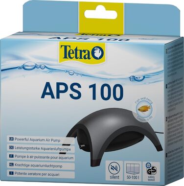 Tetra APS 100 – тиха мембранна повітряна помпа для акваріума 50-100 л, чорна