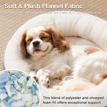 Кругле ліжко для котів та собак Love's Cabin, 58.4 см, сіре, з водонепроникним та антиковзким дном, зручне та миється