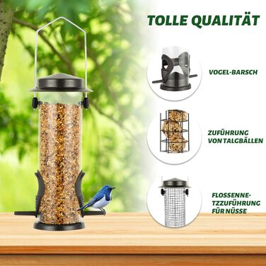 Набір годівниць для птахів Urban Deco 3 шт. з міцного металу, коричневі