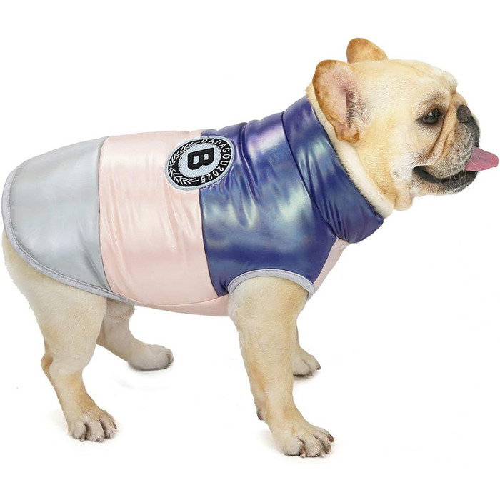 Теплий зимовий одяг для собак: флісова куртка від холоду для маленьких собак, бульдогів та котів (M, блакитний)