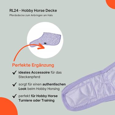 Набір аксесуарів для коня на паличці RL24 Hobby Horse: вуздечка, ковдра, накидка від мух, сумка для транспортування, ковдра (фіалковий)