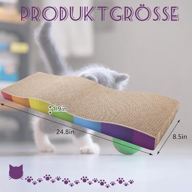 Котячі кігтеточки, 2 шт. Міцні картонні кігтеточки для котів з котячою м'ятою, перероблювана картонна підставка для дряпання котів 62.9 * 21.5 * 4.8 см, кігтеточки для догляду за кігтями