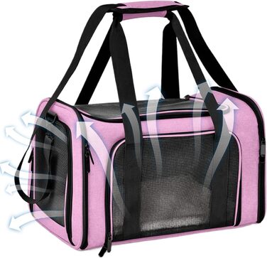 М'яка переноска для котів та собак, рожева | Переноска для тварин, дихаюча, портативна, складна | Katzentransportträger