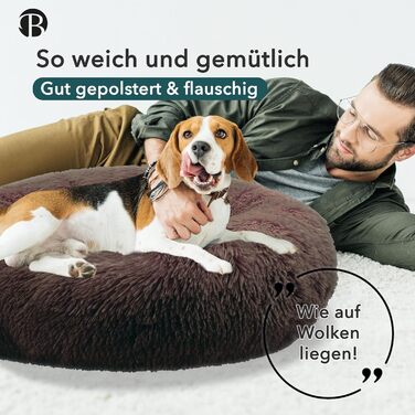 Кругле ліжко для собак середніх порід, 70 см. М'яке, зручне, з штучного хутра, знімний чохол, неслизьке, ергономічне.