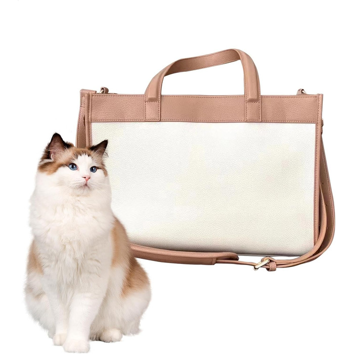Сумка-переноска для тварин у подорожі, PU-шкіра, для собак та котів, портативна, 34x24x7 см