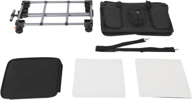 Транспортна переноска для котів та собак, мобільна сумка для 2 тварин, з колесами, знімна, складана, вантажопідйомність 17,5 кг, для прогулянок та парку (Чорний)