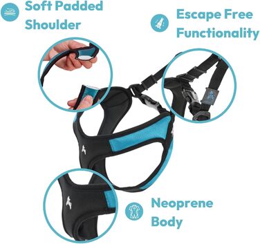 Gooby Escape Free Easy Fit шлейка для собак, протиутечна, синя, розмір L