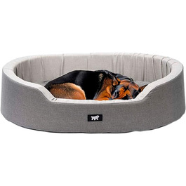 Крісло-ліжко для собак Ferplast, великих порід, сіре, 80 x 55 x 18 см, бавовна, з антибактеріальним та антивірусним захистом, миється