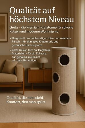 Кігтеточка для котів Flamingo Greta L, 100 см, діаметр 38 см, сизаль та плюш, велика