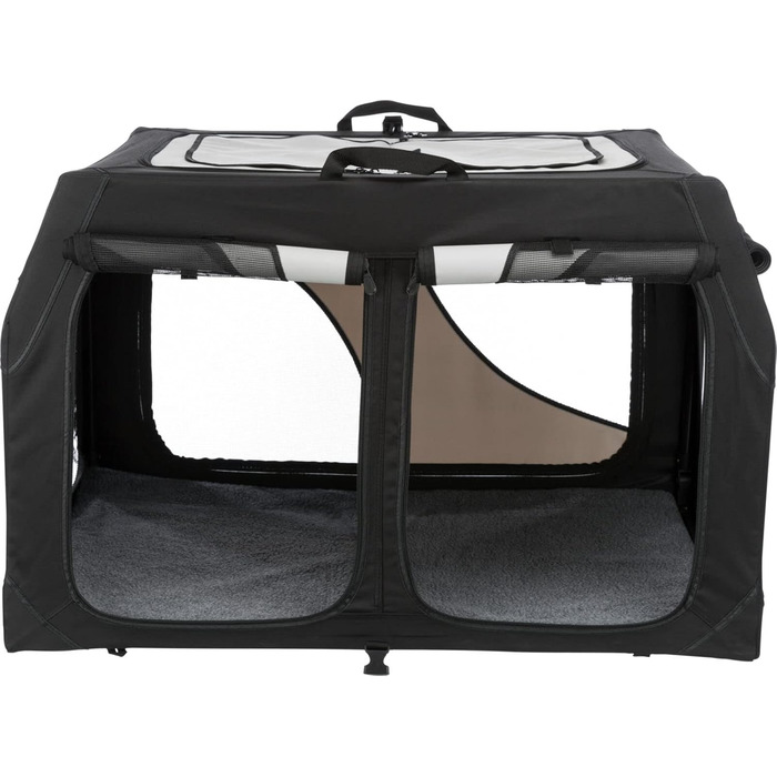 TRIXIE переноска для собак Vario Double 91x60x61/57 см, металева рама, відчиняється з 4 сторін, захист бампера, з сумкою та лежаком під овчину