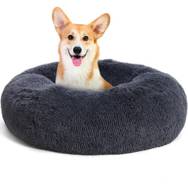 Ортопедичне ліжко для собак, кругле, м'яке, для собак та котів, 70 см, темно-сірий, 70x70x20 см