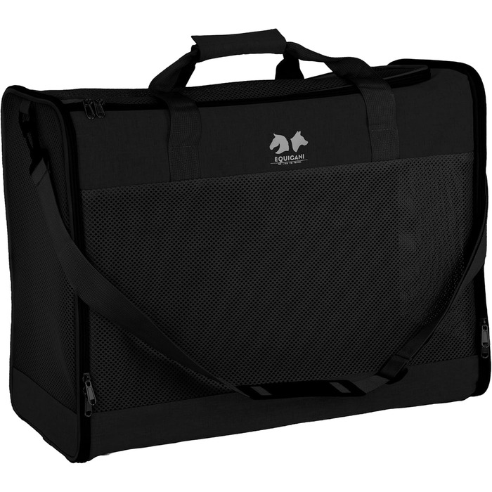 Сумка-переноска для собак та котів Equicani® 55x40x23 см, чорна | Зручна для подорожей, літака, авто