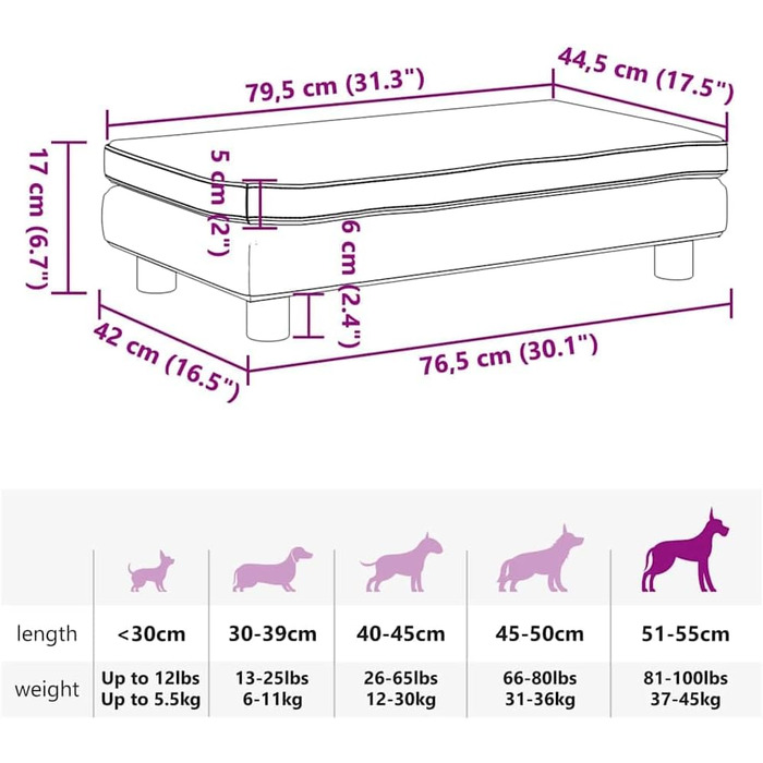 Ляжка для собак, м'який лежак з розширеним спальним місцем, диван-лежанка для маленьких собак та домашніх тварин, лежанка для котів, штучна шкіра (колір коричневий)