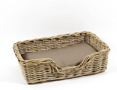 Корзина для собак Kobolo з ротанга з подушкою, 63x42x18 см