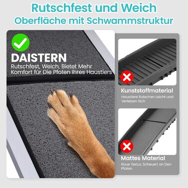 Рампа для собак DAISTERN від BSWAY, 170 x 44 см, складана, з м'яким килимом, алюмінієвий каркас з порошковим покриттям, для собак середніх та великих порід