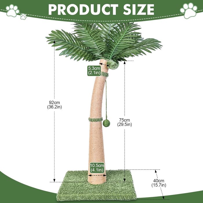 Котяча кігтеточка Furlogy, 92 см, з мотузкою та іграшками, для дому