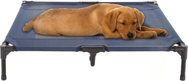 Підняте ліжко для собак Petmaker L, 36x29,75 дюйма, синє, переносне, з нековзкими ніжками, для дому та вулиці, для собак і цуценят до 36 кг