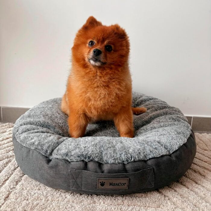 Подушка для собак та котів MaxCor, кругла, з Memory Foam – для суглобів, двостороння, літня/зимова, легка, не деформується
