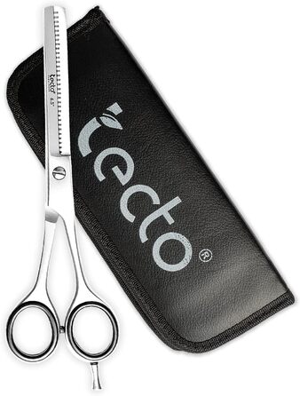 Професійна ножиця для догляду за волоссям, ножиці для стрижки, леза гострого бритви, загальна довжина 16,5 см, з шкіряним чохлом