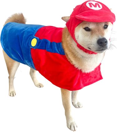 Костюм для собак 'ComfyCamper' – хатинка та підтяжки, розміри S, M, XL, червоний, для косплею, Хелловін