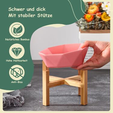 Керамічна годівниця для котів та собак на підставці, нахилена, зелена - 1 шт.