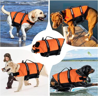 Жилет рятувальний для собак FainFun Orange, XS. Регульований, з високою плавучістю та рятувальним гачком. Підходить для малих та великих собак.