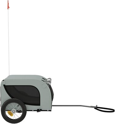 Велосипедний причіп для собак сірий та чорний, Oxford-тканина та метал. Причіп для велосипеда, вантажний причіп