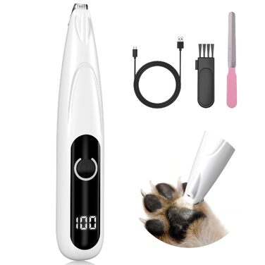 Тример для стрижки кігтів та шерсті собак і котів Paw Trim Pro з LED-підсвіткою, USB-зарядкою, безшумний для лап, вух та обличчя