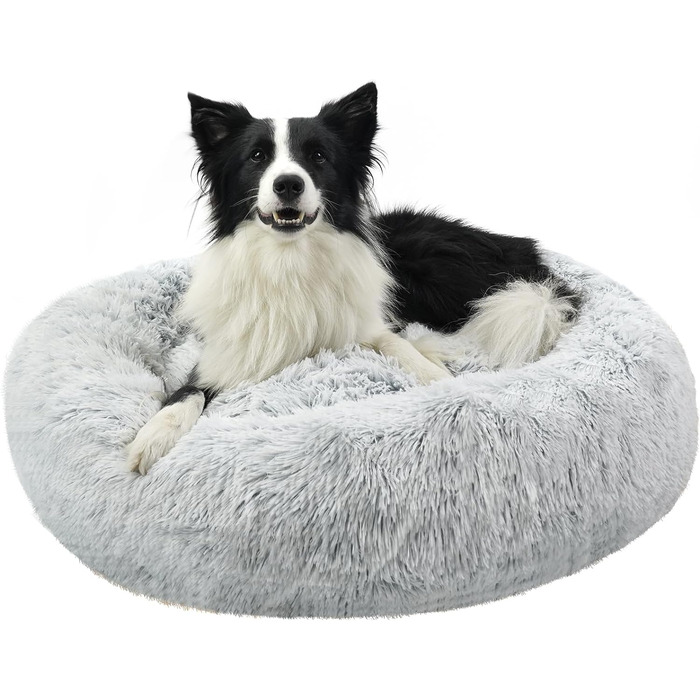 Плюшева лежанка-подушка для собак, сіра, 120 x 120 см