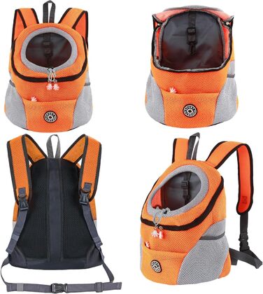 Рюкзак для собак та котів: переноска-рюкзак для тварин з вентиляцією та водонепроникним дном, помаранчевий