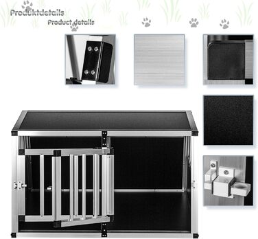 Кія для собак з похилою передньою та задньою стінкою, 75° - вибір розміру, M, 54×69×60 см (перегородка для цуценят 89×69×50 см)