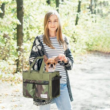 Транспортна сумка для котів та собак Galatée, складана, схвалена авіакомпаніями, для тривалих подорожей (зелена)