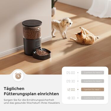 Автомат годівлі для котів та собак IMIPAW з Wi-Fi, 3L, чорний | Програмований диспенсер корму з APP-керуванням, 5G/2.4G, 1-10 прийомів на день