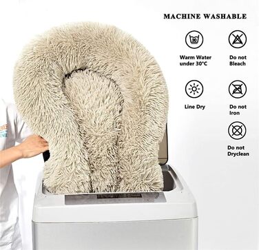 М'яке кругле ліжко для собак і котів Lukery з плюшу, зручне доунат-ліжко, м'яке плюшеве ліжко для маленьких, середніх та великих тварин (60 см, світло-морська зелень) 60 см, світло-морська зелень