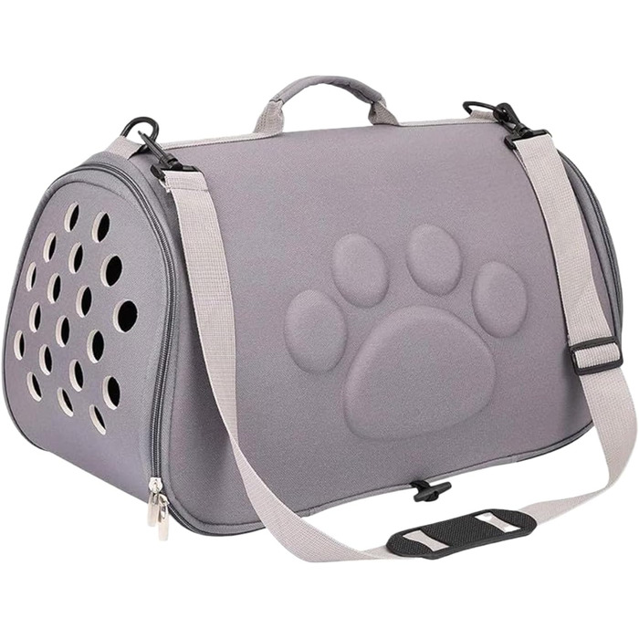 Сумка для тварин Katzen Reisetasche: переноска для собак та котів на плечі, сіра, L