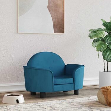 Крісло-ліжко для собак, м'яке ліжко для тварин, лежанка для маленьких собак та котів, блакитний велюр